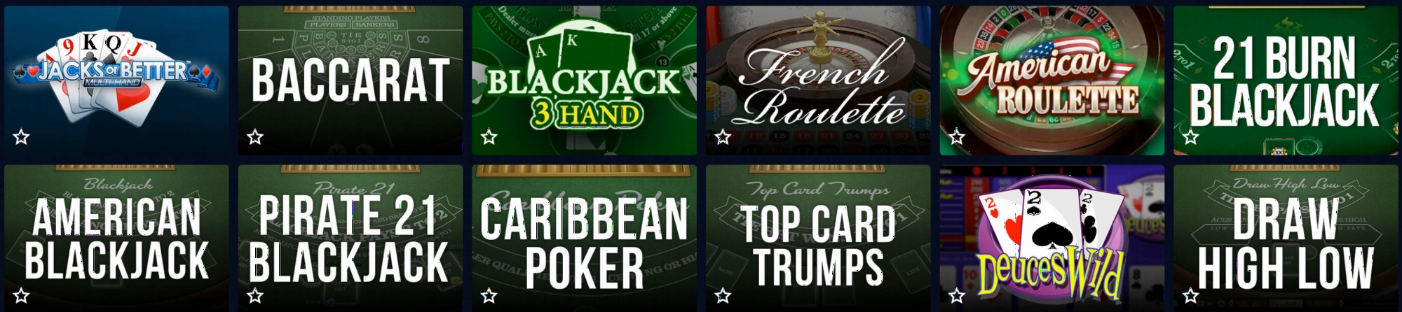 Tables de casino classiques sur Europe777 - Blackjack, Roulette et Baccarat